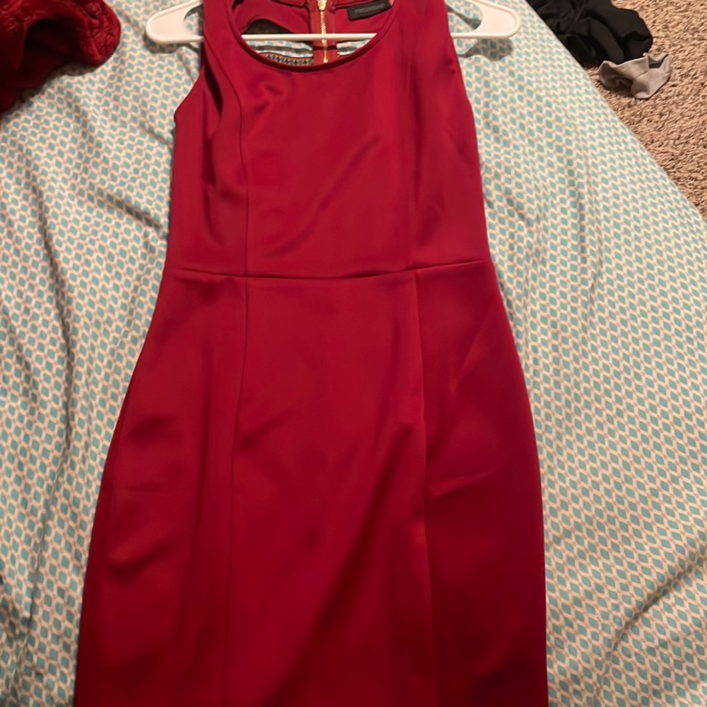 Red strapped back dress